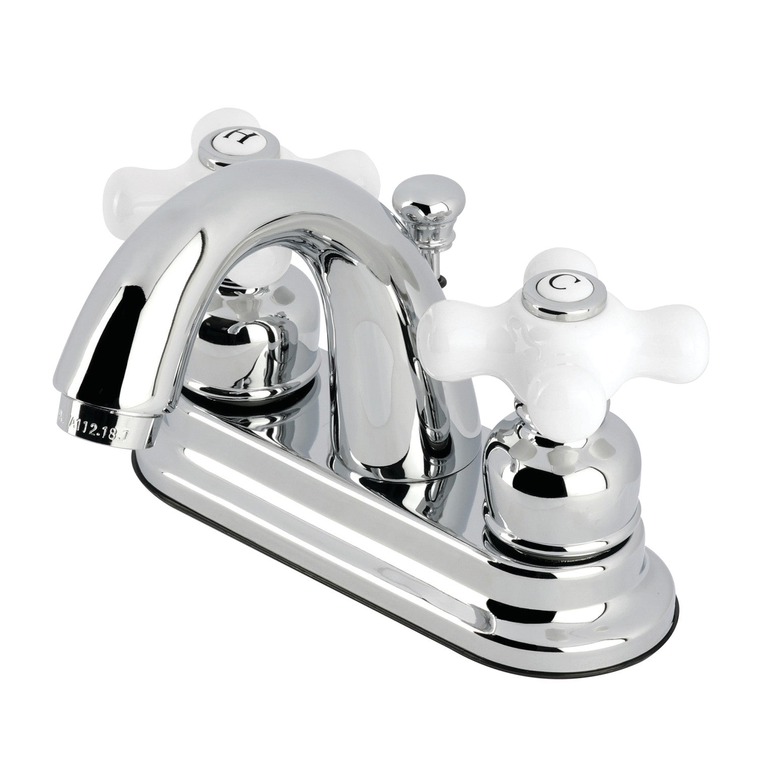 Kingston Heirloom GKB5611PX - Restoration Double-Handle 3-Hole Deck Mount 4-Inch Centerset Bathroom Faucet with Pop-Up Drain, Polished Chrome — image 1